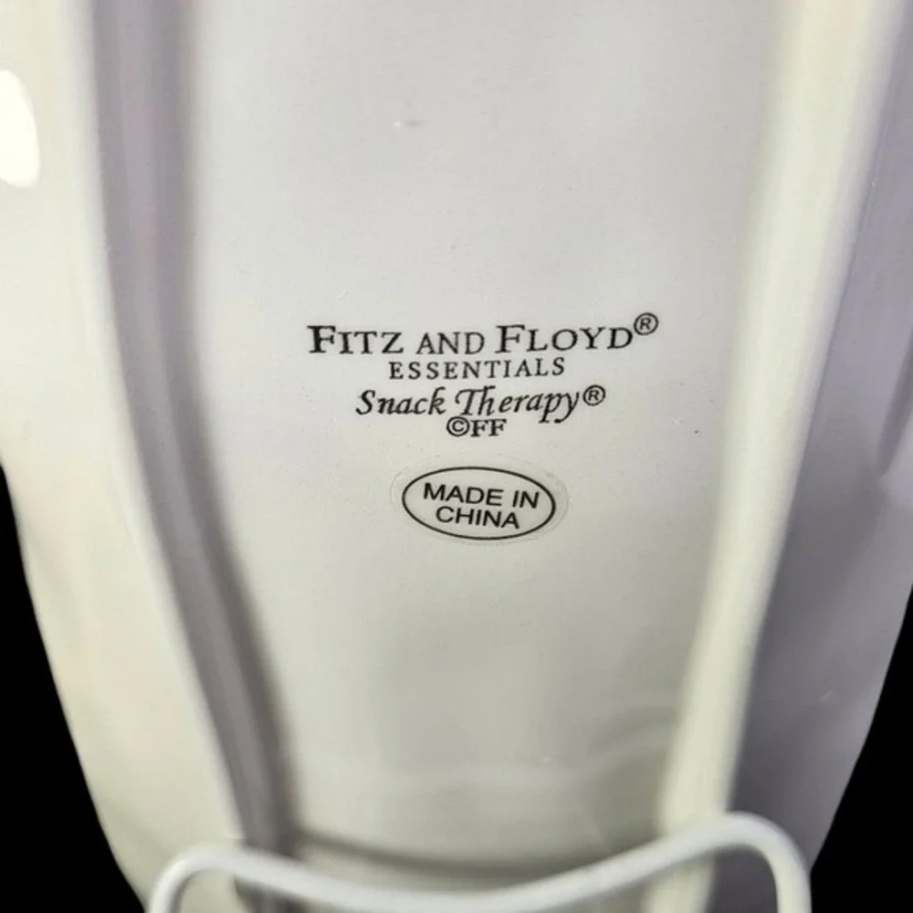 Fitz And Floyd‎ Snack Therapy Snowman Serving Tray Plate Dish Holiday Xmas Decor